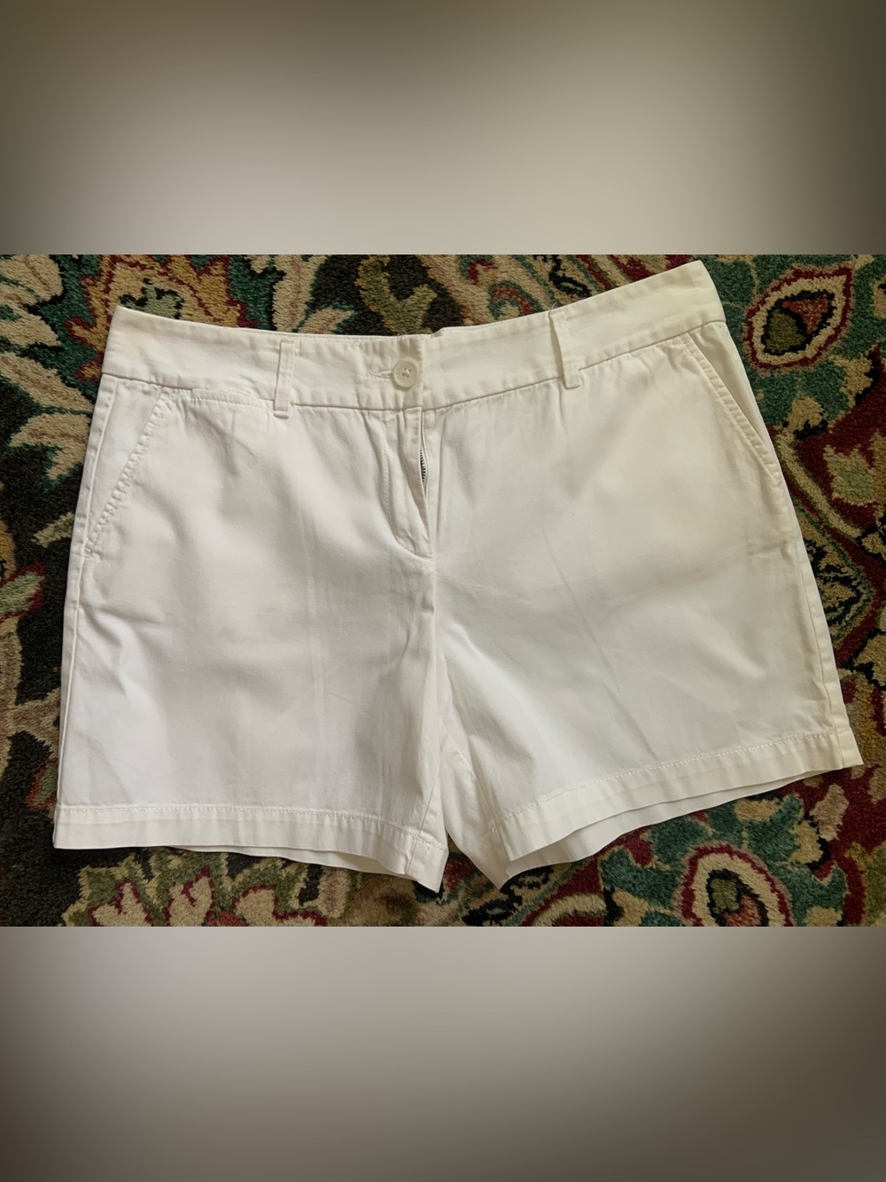LOFT Crisp White Cotton Bermuda Shorts